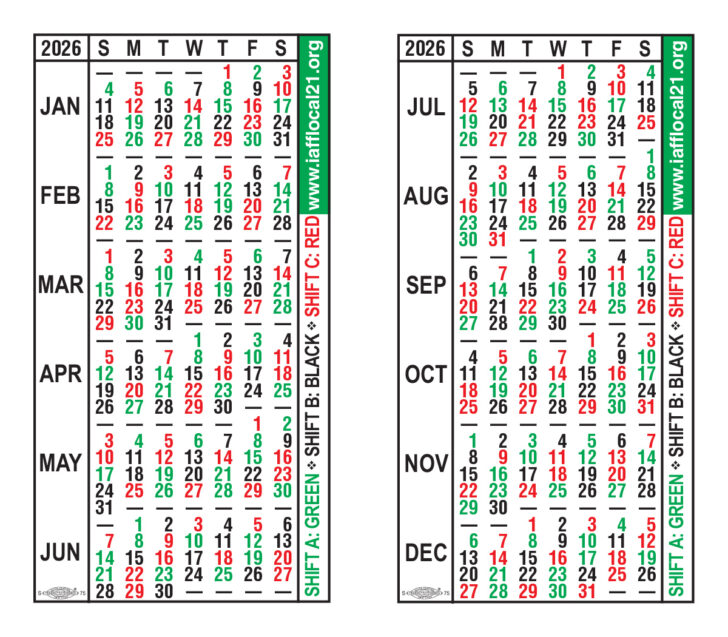 48 96 Shift Calendar 2025 Printable