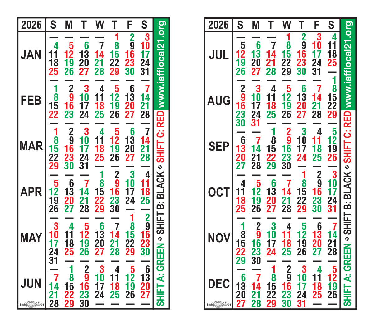 Iaff Local 21 - throughout 48 96 Shift Calendar 2025 Printable