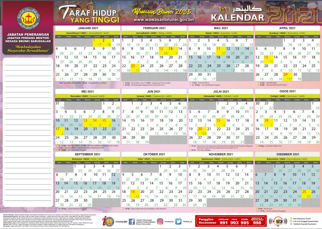 Information Department - Calendar Collection within Printable Calendar 2025 Brunei