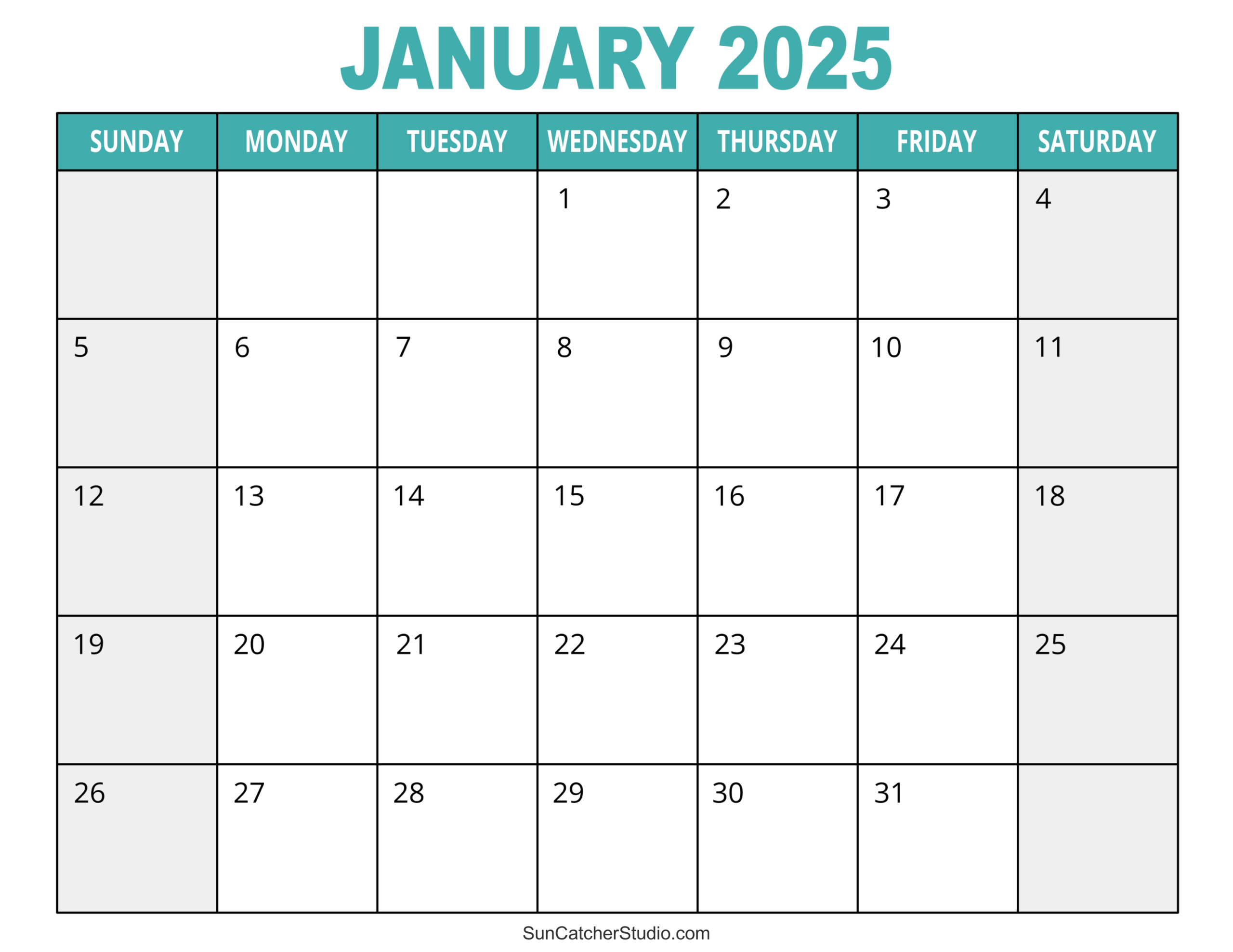 January 2025 Calendar (Free Printable) – Free Printables inside Free Printable Calendar 2025 Homemade