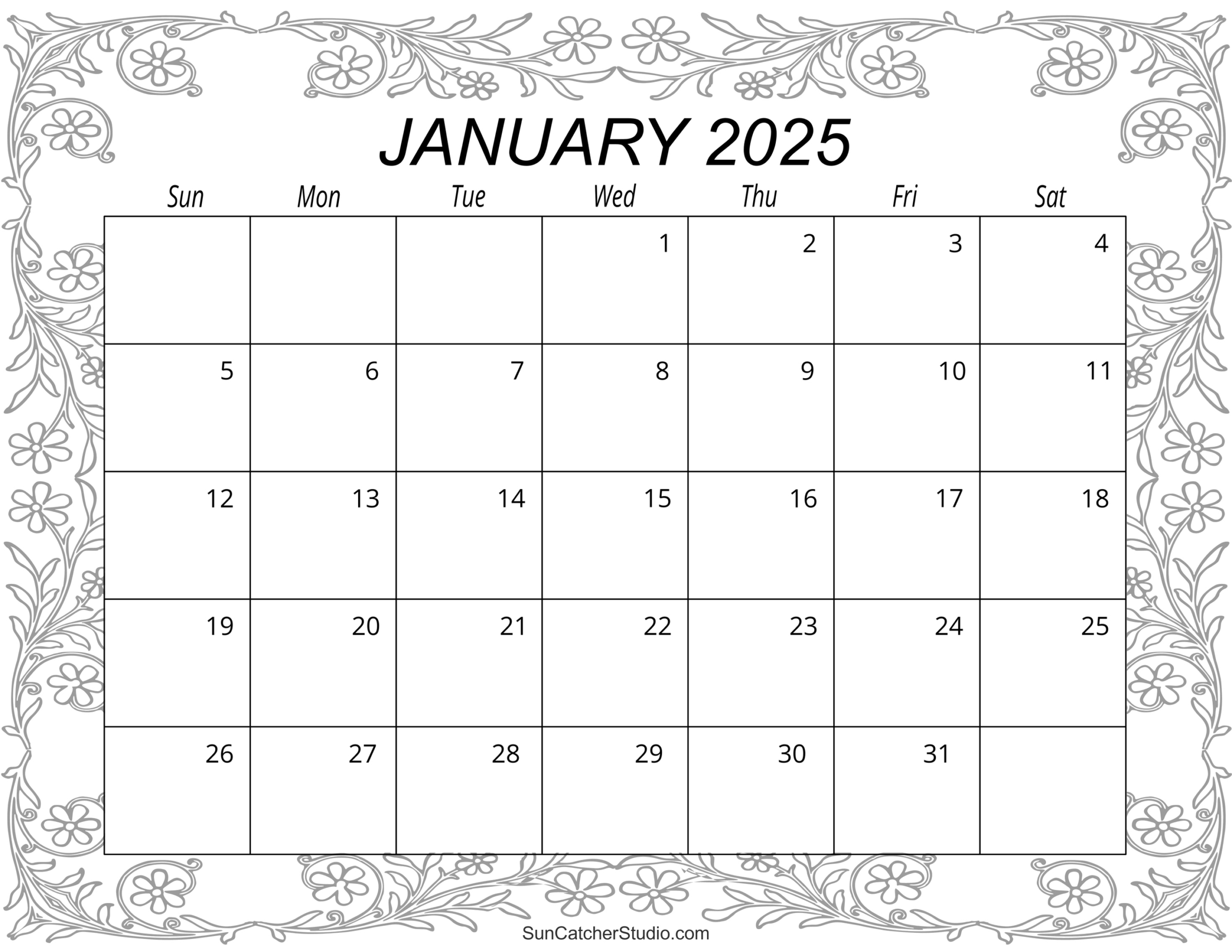 January 2025 Calendar (Free Printable) – Free Printables regarding Free Printable Calendar 2025 Homemade