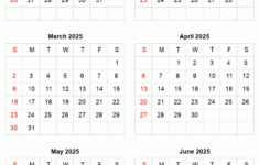 January To June 2025 Printable Calendar | Six Months Per Page intended for Printable Calendar 2025 January To June