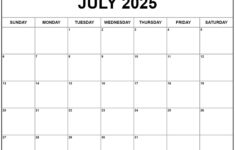 July 2025 Calendar | Free Printable Calendars inside July And July 2025 Calendar Printable