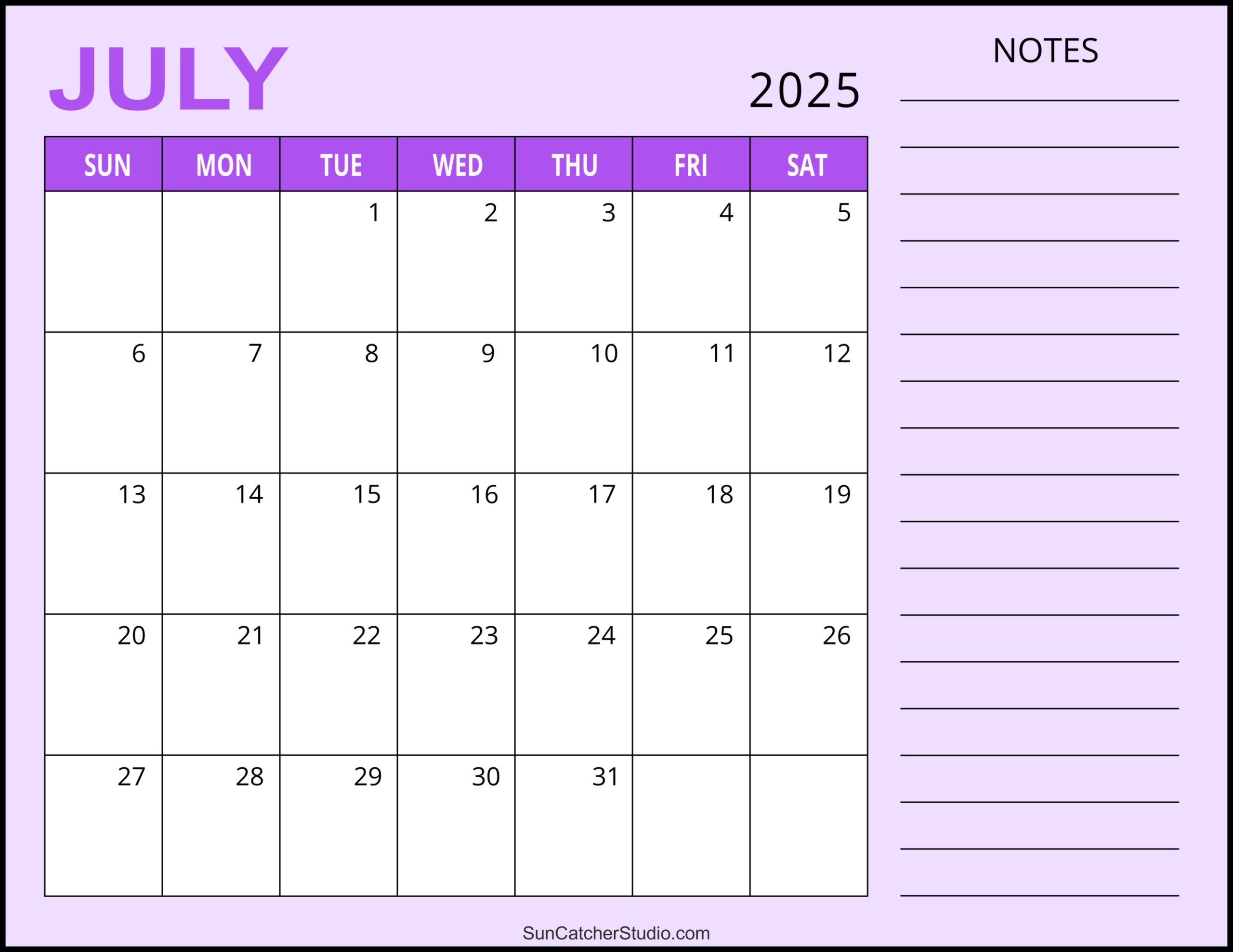 July 2025 Calendar (Free Printable) – Free Printables, Monograms with regard to July 2025 Printable Calendar Win