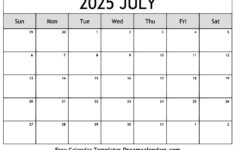 July 2025 Calendar – Free Printable With Holidays And Observances inside Free Calendar July 2025