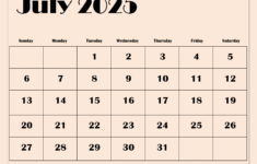 July 2025 Calendar Printable Pdf Template With Holidays regarding Calendar July July 2025