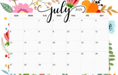 July 2025 Calendar Printables | Entheosweb in Monthly Calendar July 2025