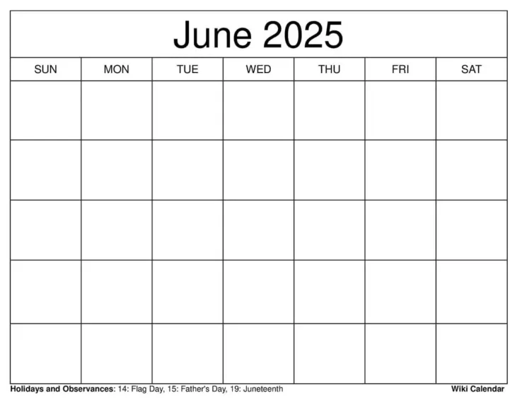 Free Printable Calendar 2025 Wiki