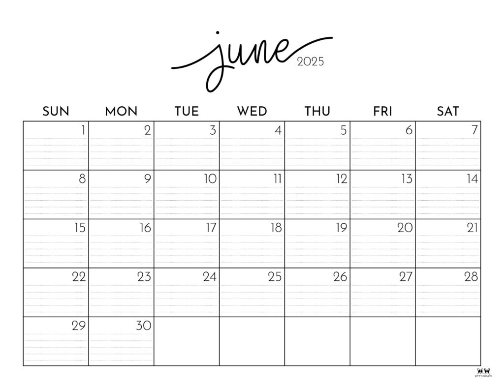 June 2025 Calendars - 107 Free Printables | Printabulls pertaining to June Printable Calendar 2025 Free