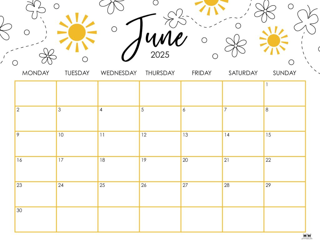 June 2025 Calendars - 107 Free Printables | Printabulls with June Printable Calendar 2025 Free