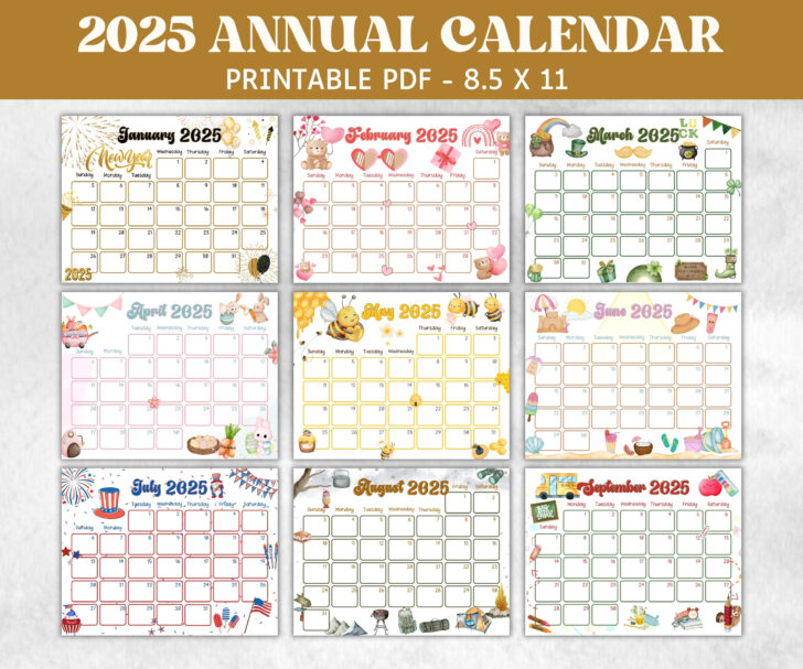 Printable Calendar 2025 For Kids