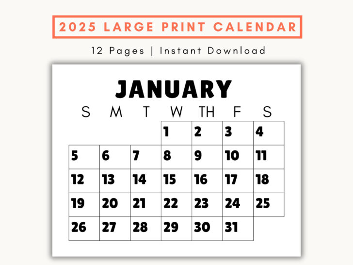 Printable Calendar 2025 Legal Size
