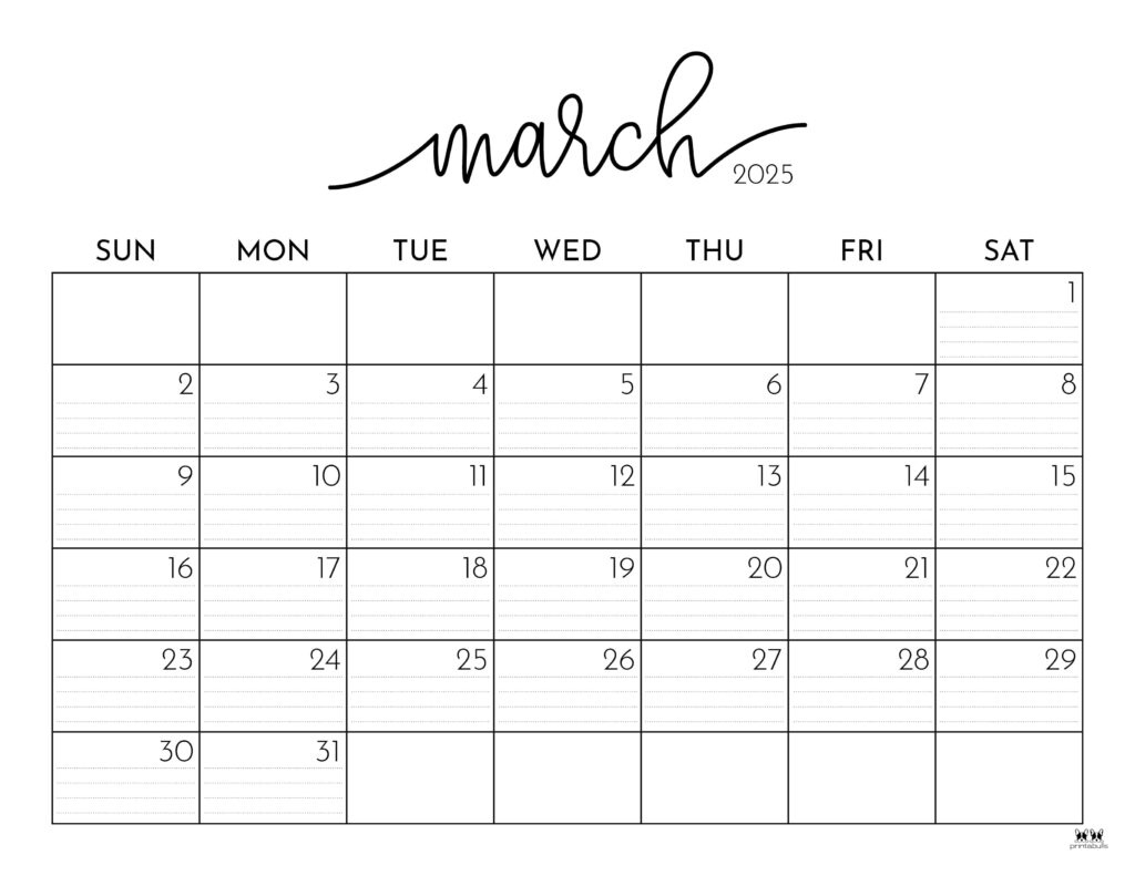 March 2025 Calendars - 107 Free Printables | Printabulls intended for March Printable Calendar 2025