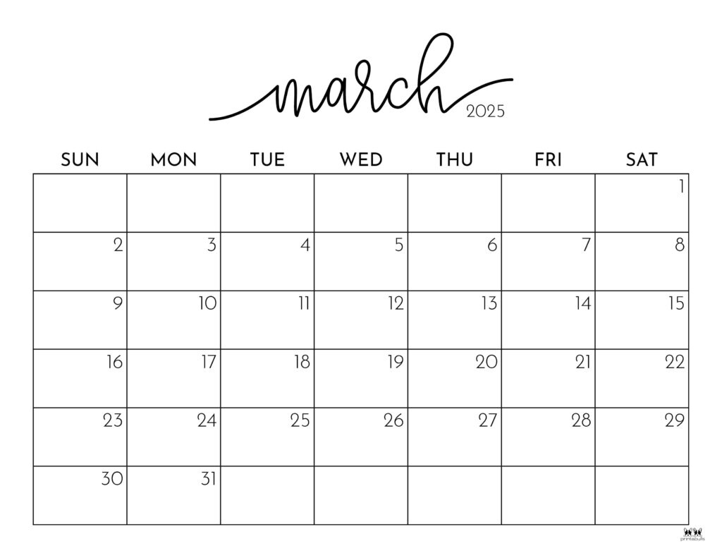 March 2025 Calendars - 107 Free Printables | Printabulls pertaining to Printable Calendar 2025 Free Printable March