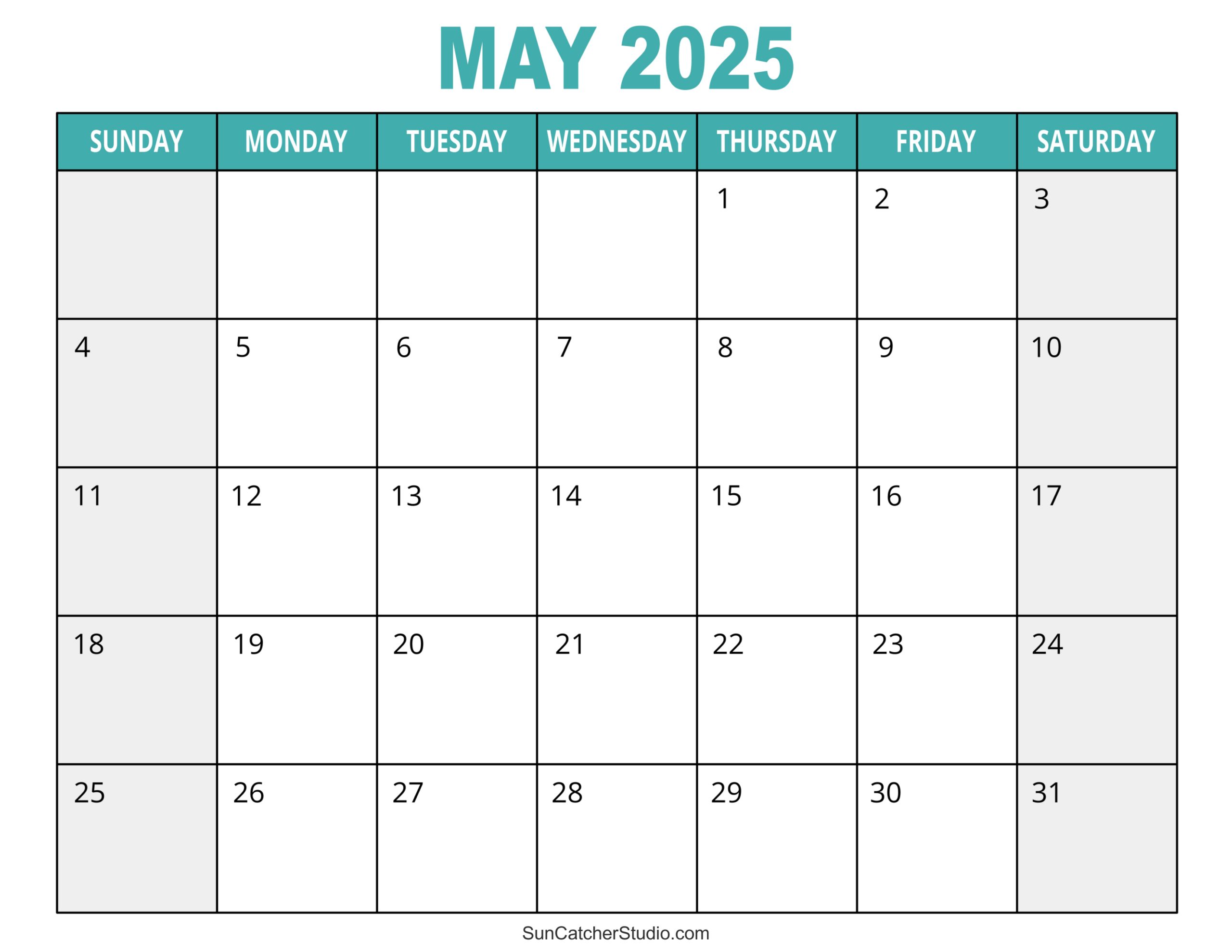May 2025 Calendar (Free Printable) – Free Printables, Monograms inside Free Printable Calendars By Month 2025