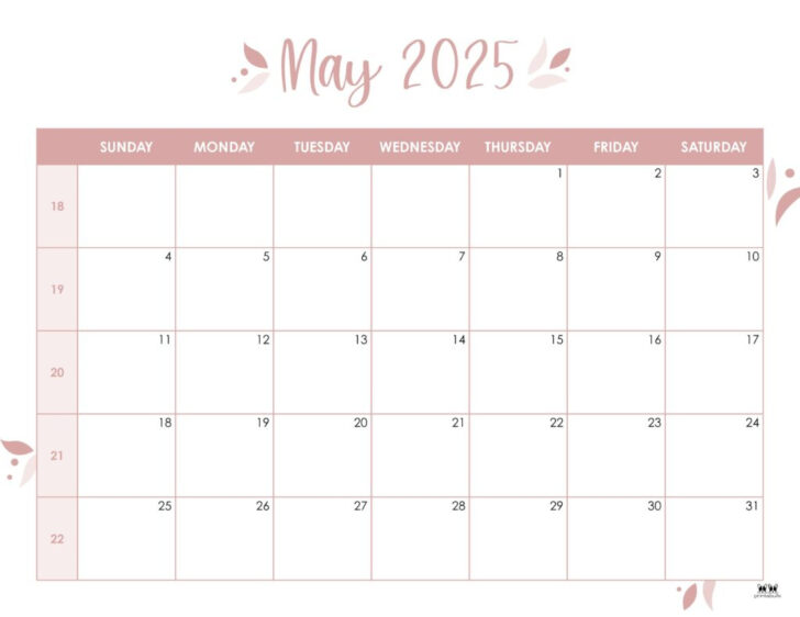 Printable Calendar 2025 Large Boxes