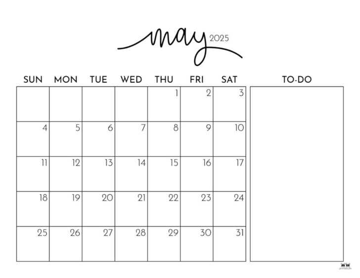 Free Printable Calendar 2025 May