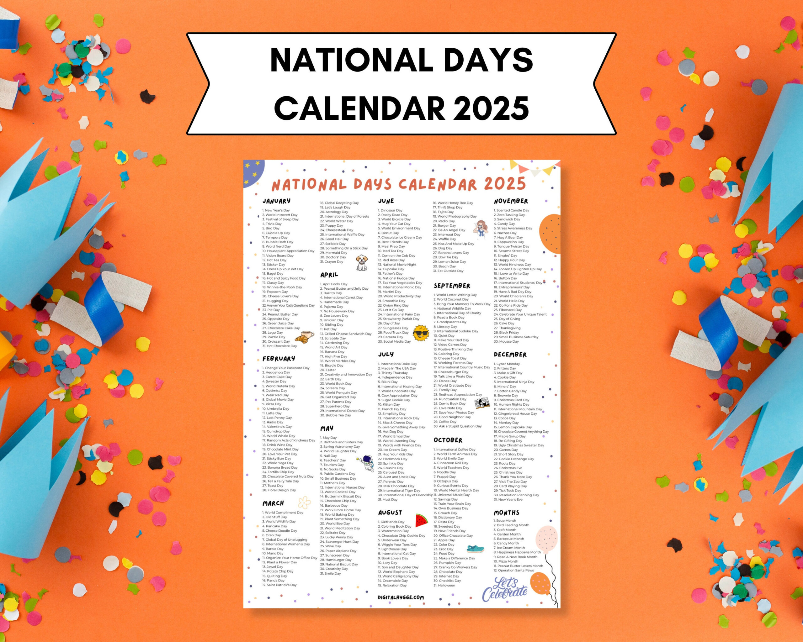 National Feiertage Kalender Printable | 2025 Feiertage Kalender for Printable National Day Calendar 2025