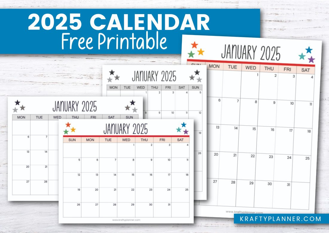 Printable 2025 Calendar To Plan Your Year — Krafty Planner regarding Monthly Planner Free Printable Calendar 2025