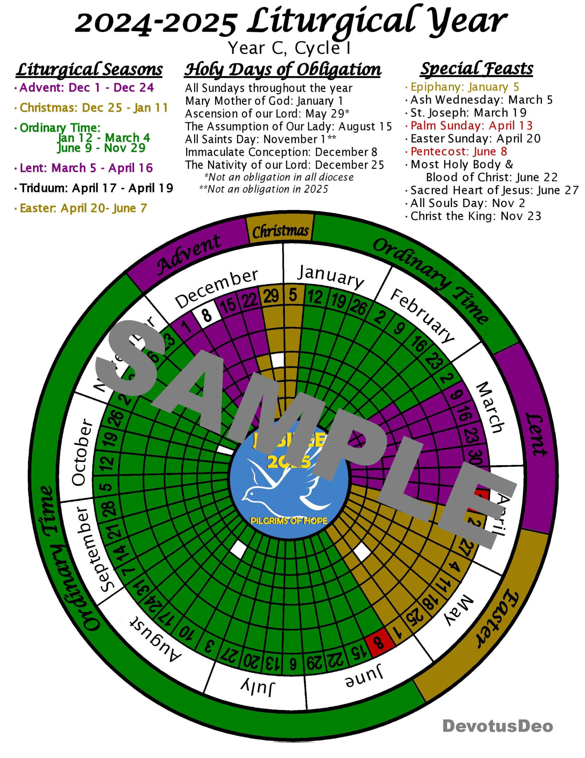 Printable 2025 Liturgical Calendar, Downloadable Catholic within Liturgical Color Calendar 2025 Printable