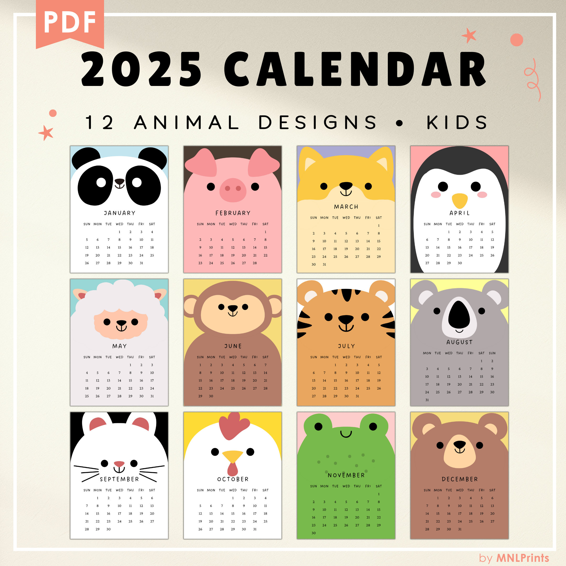 Printable Calendar 2025 For Kids Calendar 2025 Calendar Cute for Printable Calendar 2025 For Kids