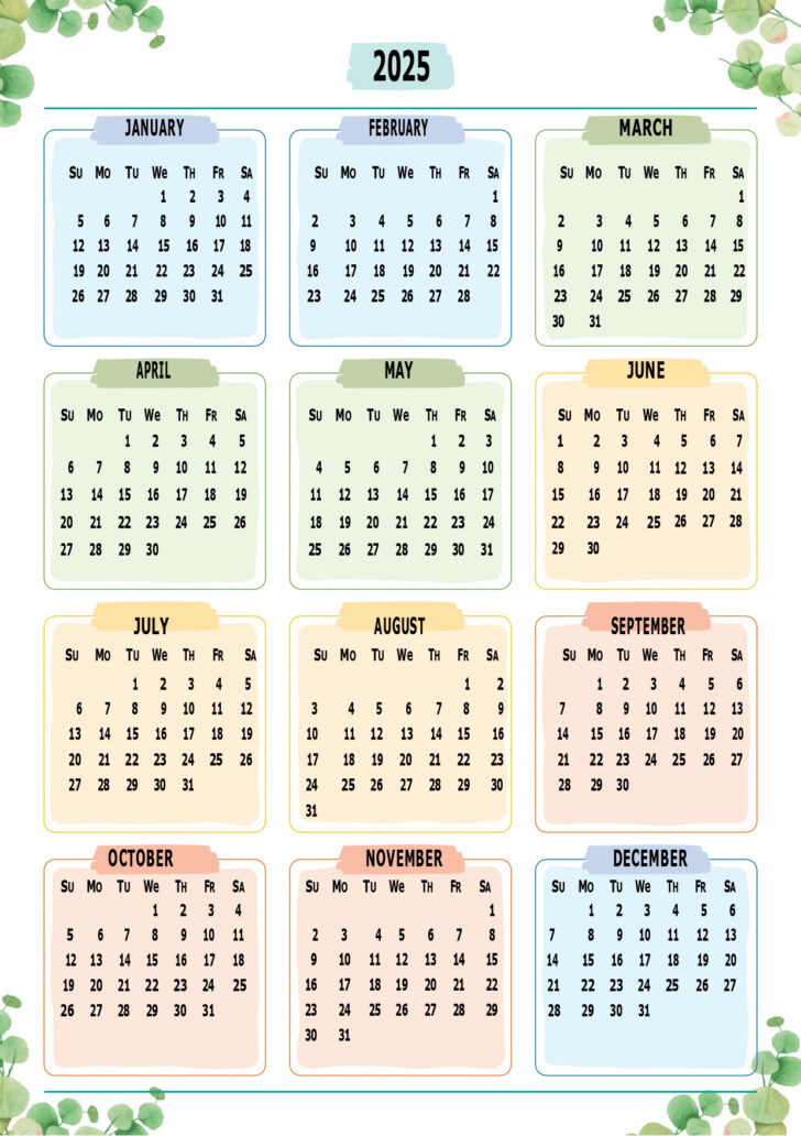 Printable Calendar 2025 Pages