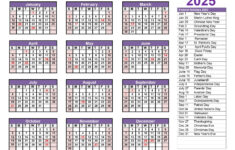 Printable Calendar 2025 One Page With Holidays (Single Page) 2025 pertaining to Free Printable Calendar 2025 All Months On One Page