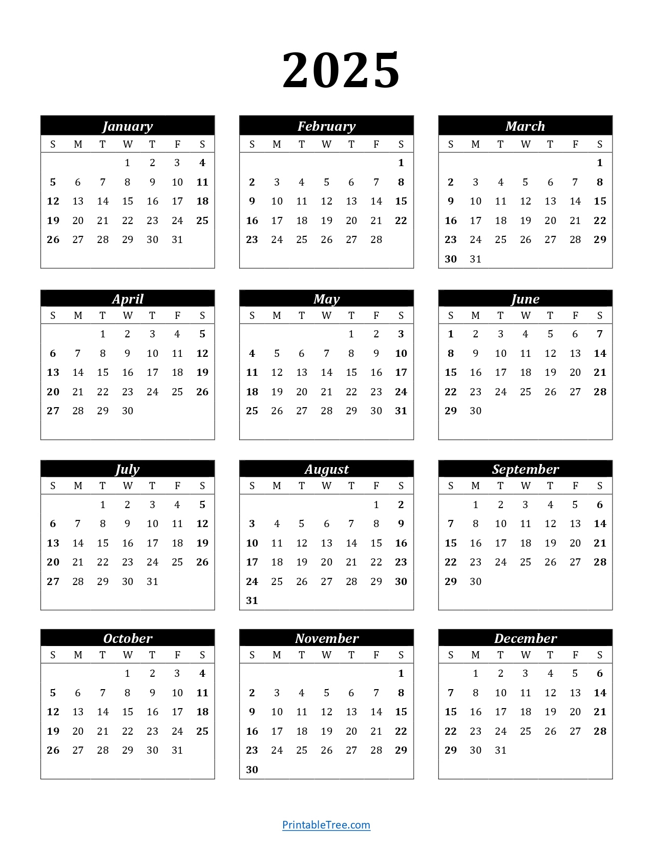 Printable Calendar 2025 One Page With Holidays (Single Page) 2025 within Free Printable Calendar 2025 General Blue