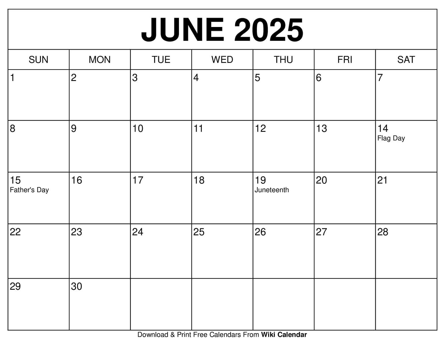 Printable June 2025 Calendar - Wiki Calendar | Apache Openoffice intended for Printable Calendar 2025 June Wiki