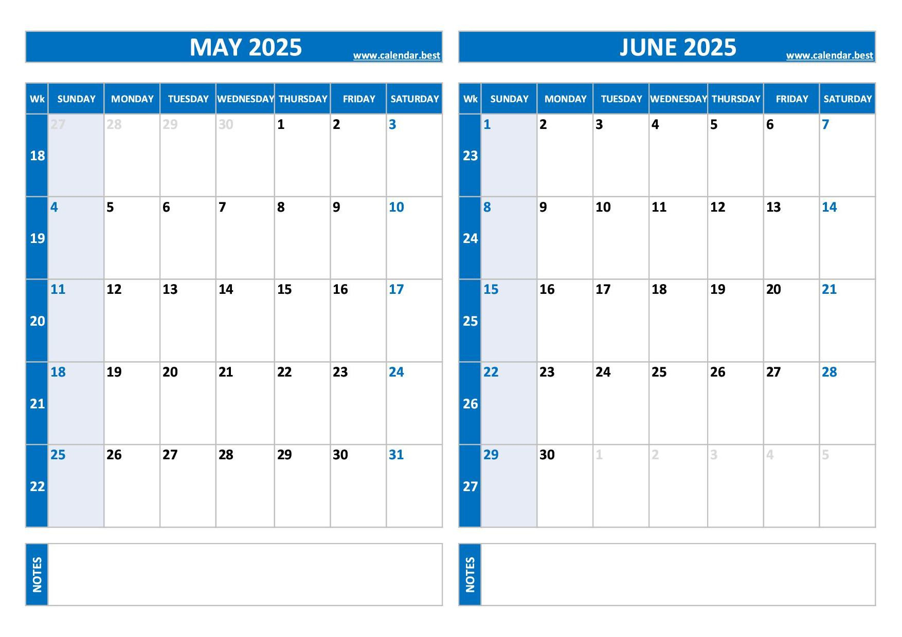 Printable May And June 2025 Calendar - Free Pdf &amp;amp; Jpg Downloads inside Free Printable Calendar 2025 General Blue