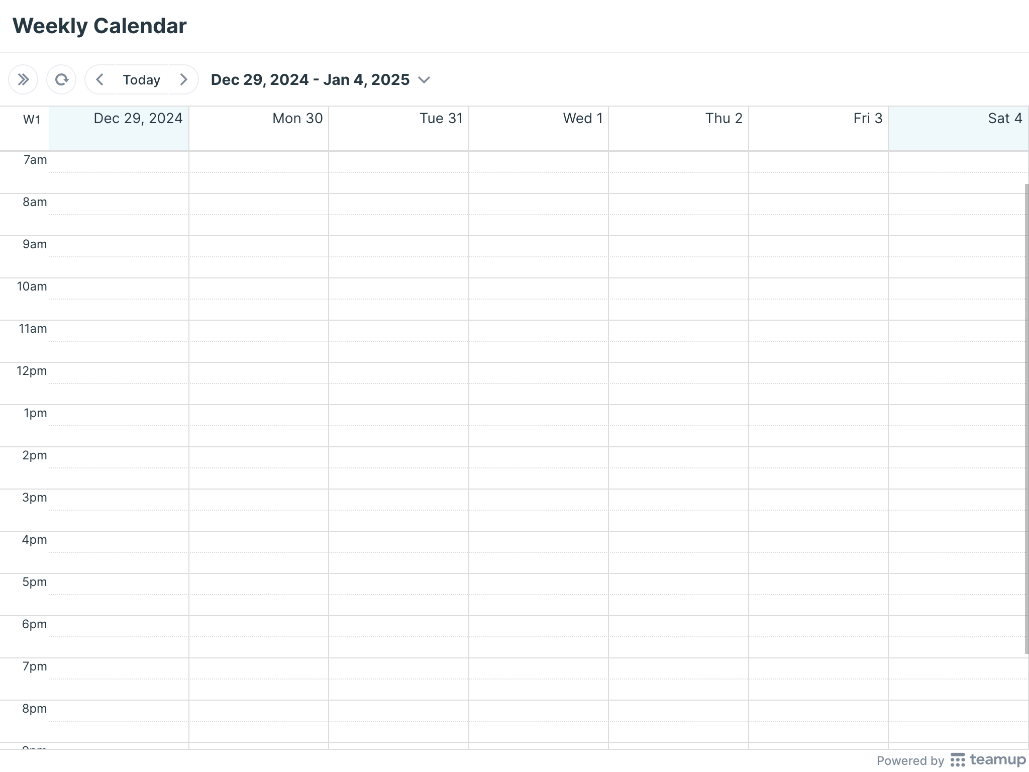 Printable Weekly Calendar 2025 - Teamup inside Printable 2025 Week Calendar
