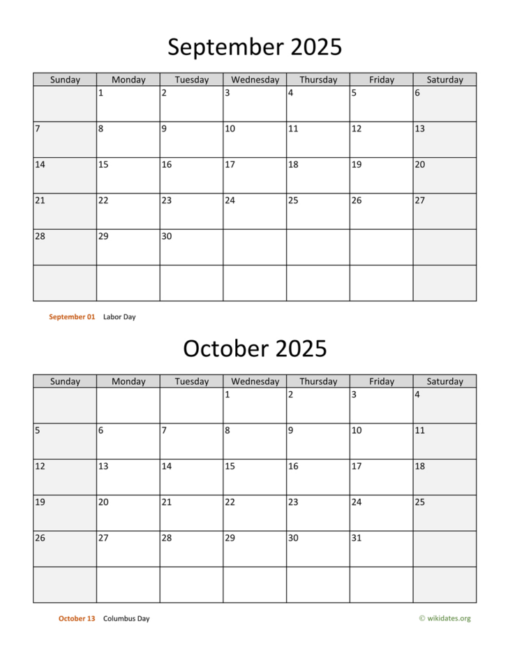 August September October 2025 Calendar Printable