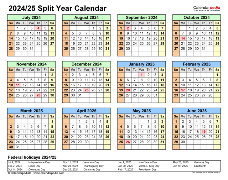 Printable Calendar December 2024 and July 2025