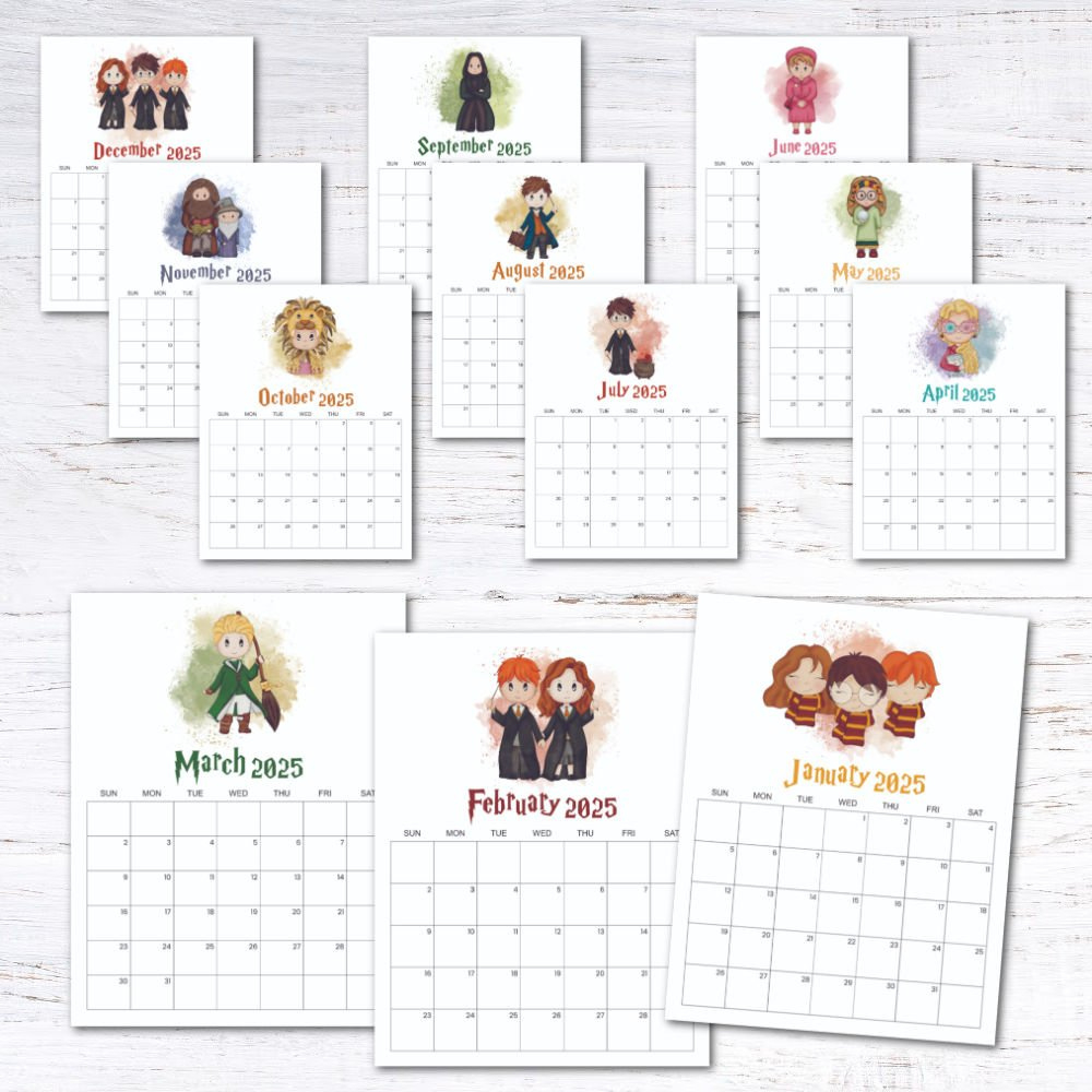Updated 2025 Harry Potter Calendar — Krafty Planner with regard to Printable Calendar 2025 Hp