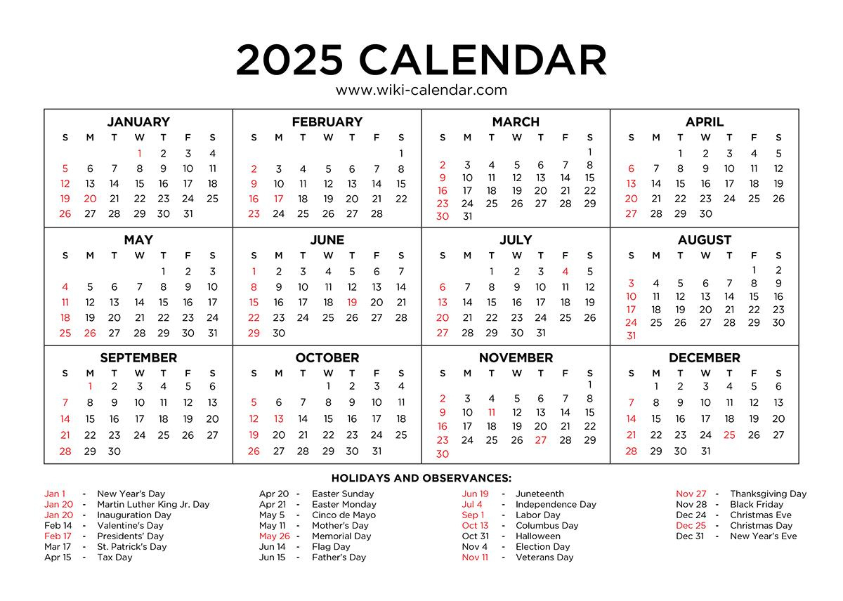Year 2025 Calendar - Wiki Calendarwiki Calendar - Issuu for Wiki Calendar July 2025