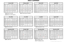 Yearly Calendar 2025 Printable With Federal Holidays | Free in Free Printable Calendar 2025 with Holidays Word