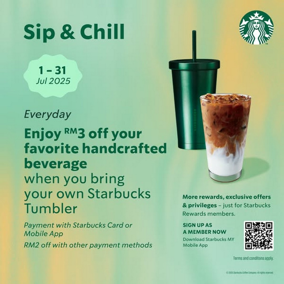 1-31 July 2025: Starbucks Malaysia – Sip &amp;amp; Chill Beverage Deals for Starbucks August 2025 Calendar