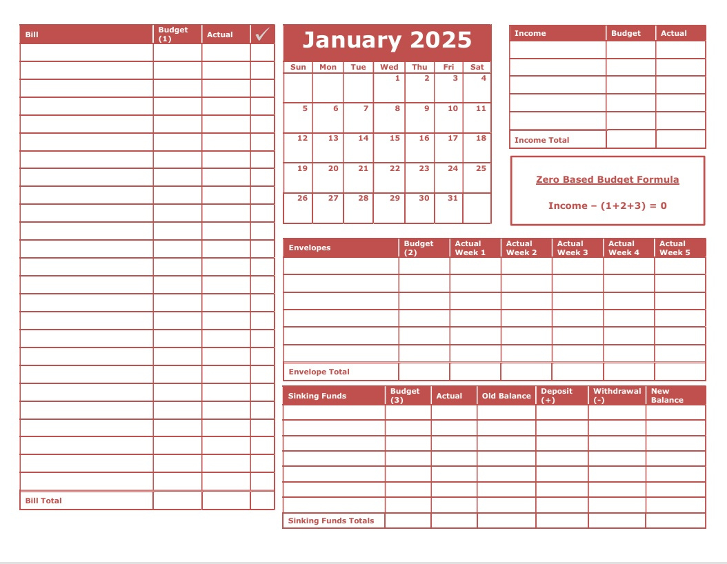 12 Months (Dated 2025) Budget Calendars - Payhip with regard to Printable Budget Calendar 2025