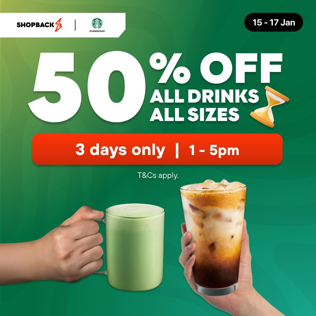 15-17 January 2025: Starbucks Singapore, 50% Off All Drinks pertaining to Starbucks August 2025 Promo Calendar