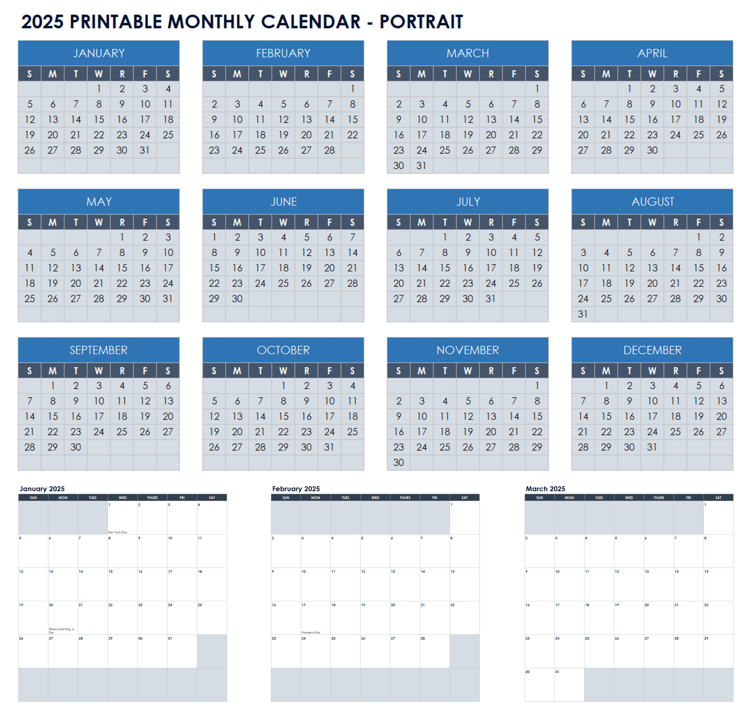 15 Free 2025 Monthly Calendar Templates | Smartsheet inside 2025 Monthly Calendar Printable Portrait Mode