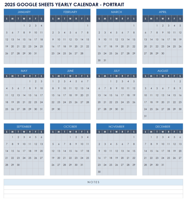 Google Calendar 2025 Printable