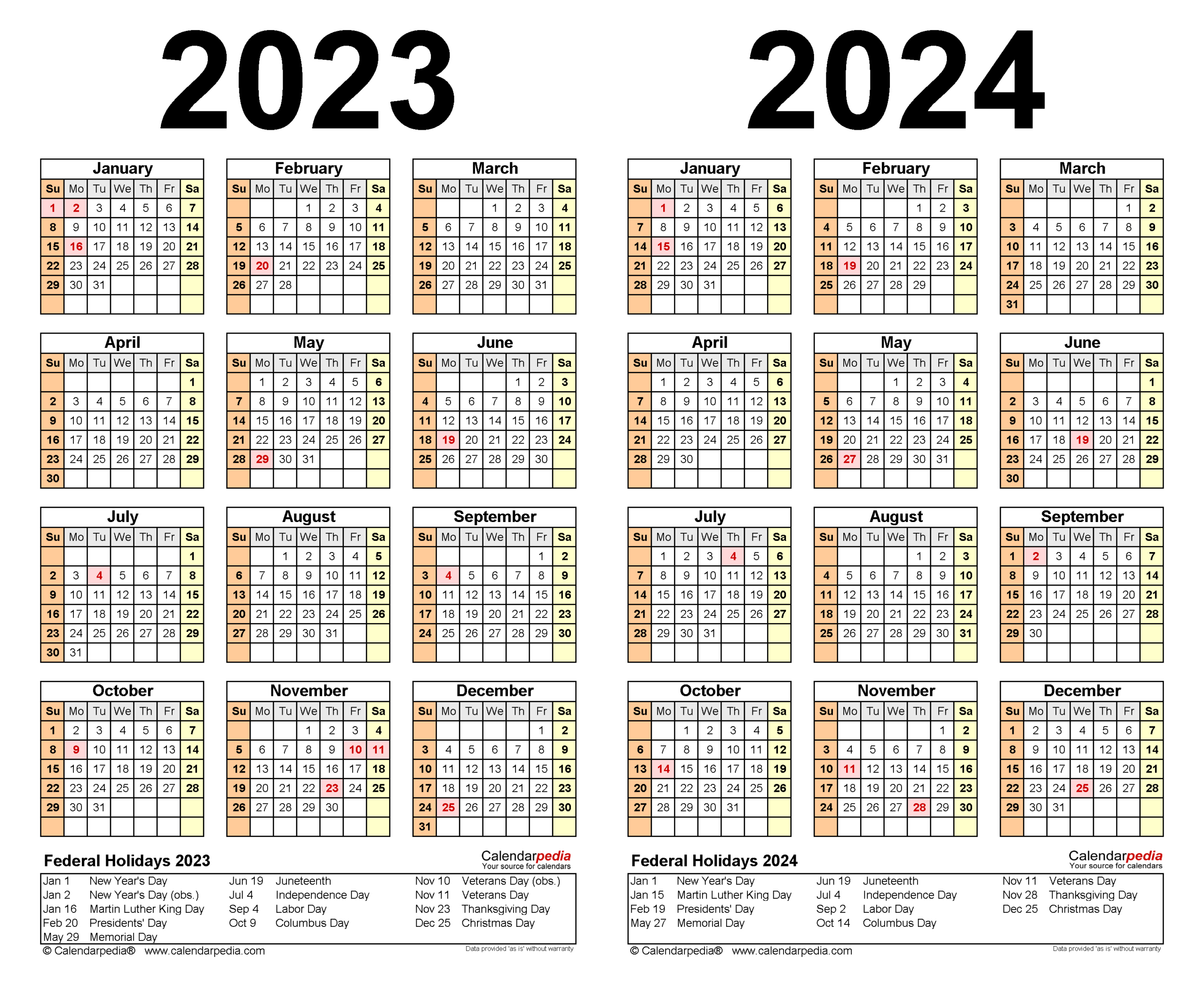 2023-2024 Two Year Calendar - Free Printable Pdf Templates intended for Printable Multi Dose Vial 28 Day Expiration Calendar 2024 2025