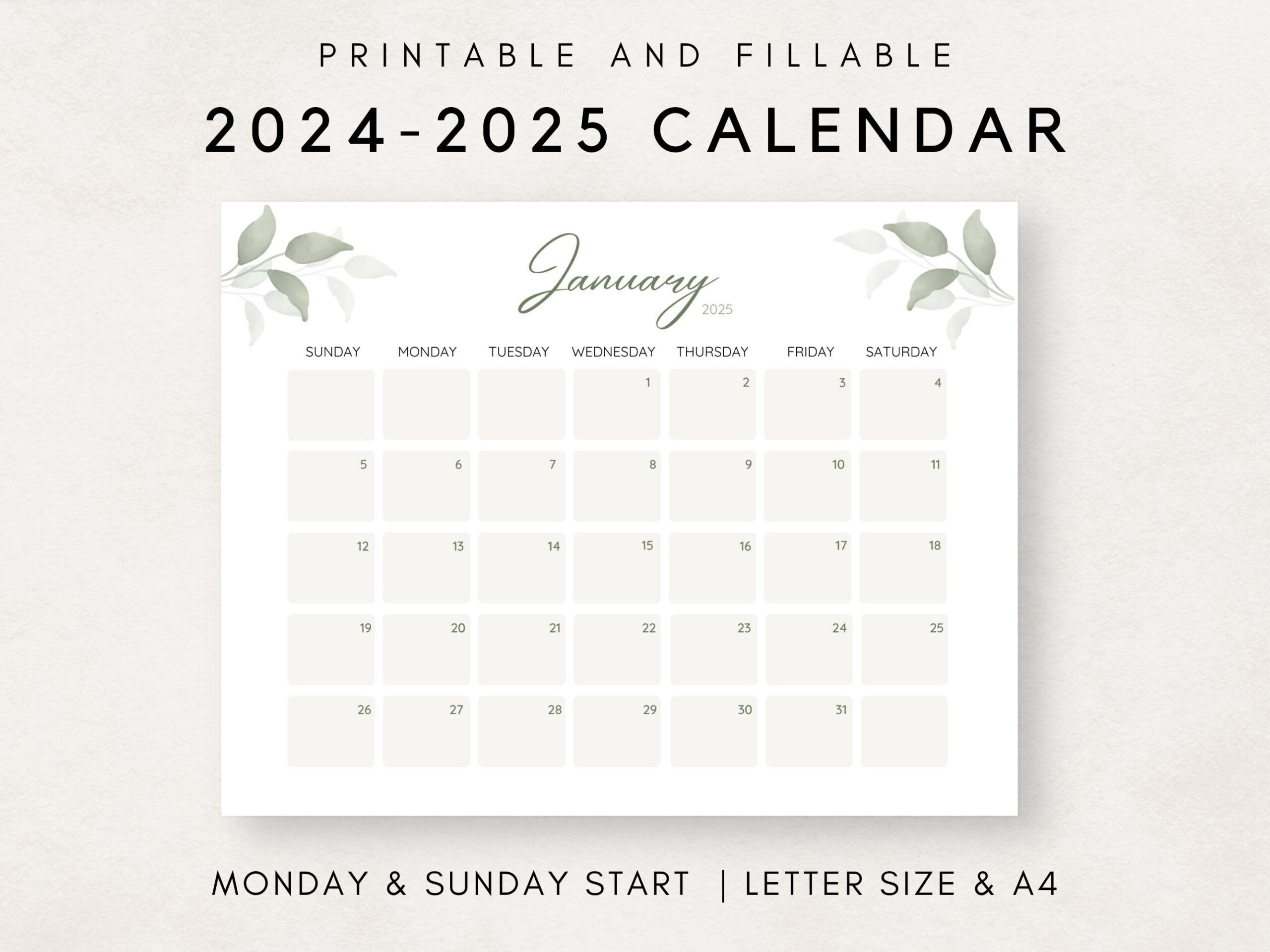 2024-2025 Calendar Printable, Monthly Calendar 2024 2025, Monthly inside Free Printable Monthly Calendar 2024 and 2025