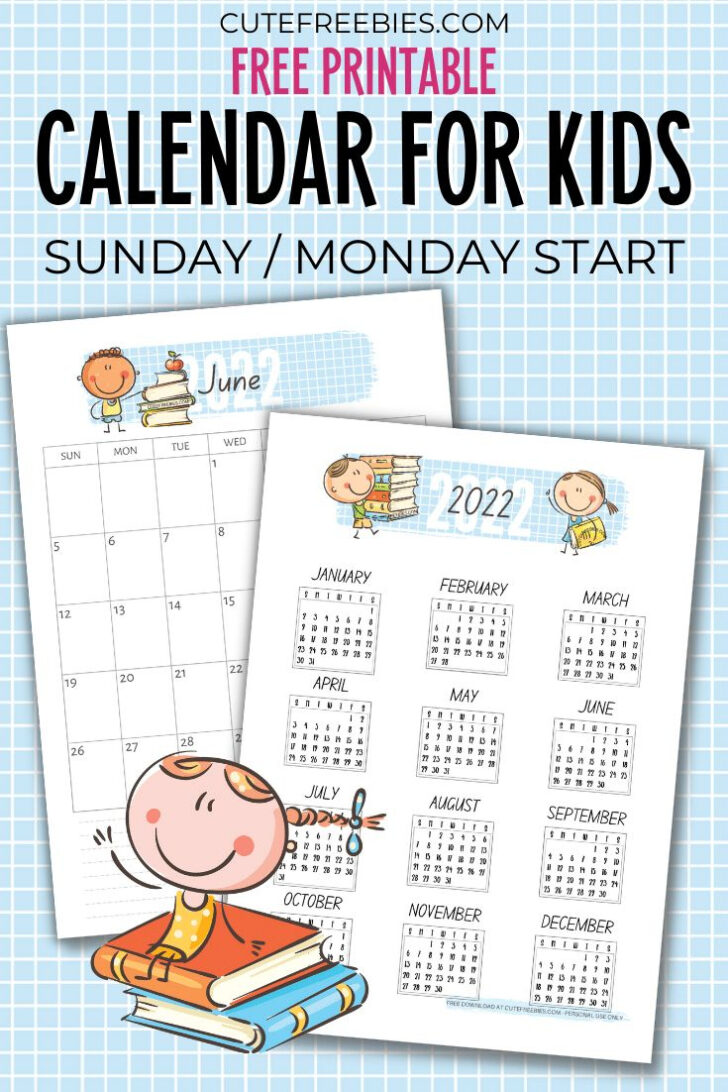 Free Printable Childrens Calendar 2025