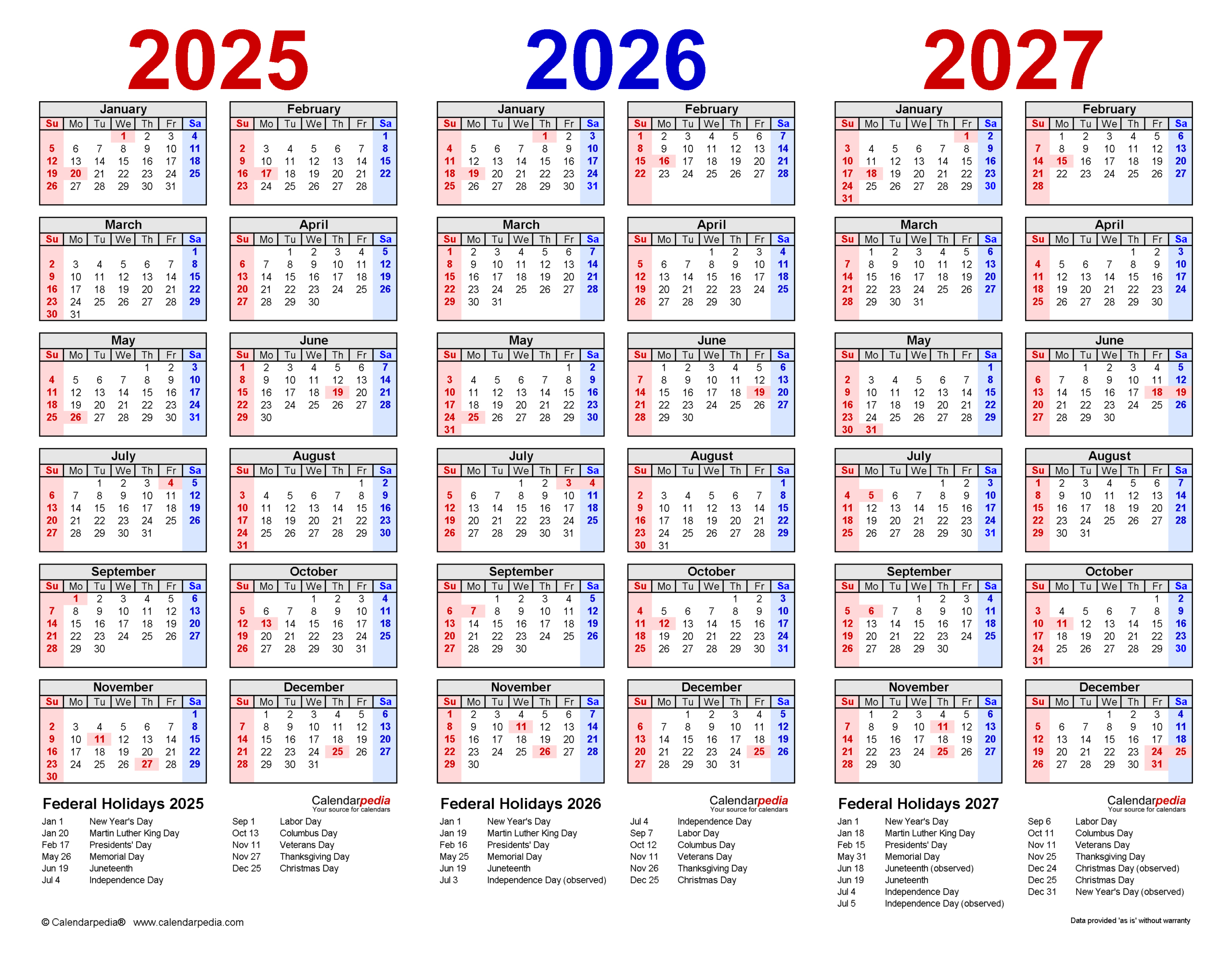 2025-2027 Three Year Calendar - Free Printable Excel Templates within Printable Calendar 2025 To 2030