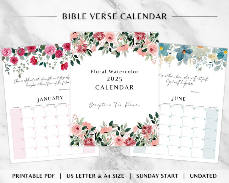 July 2025 Calender Printable with Scripture