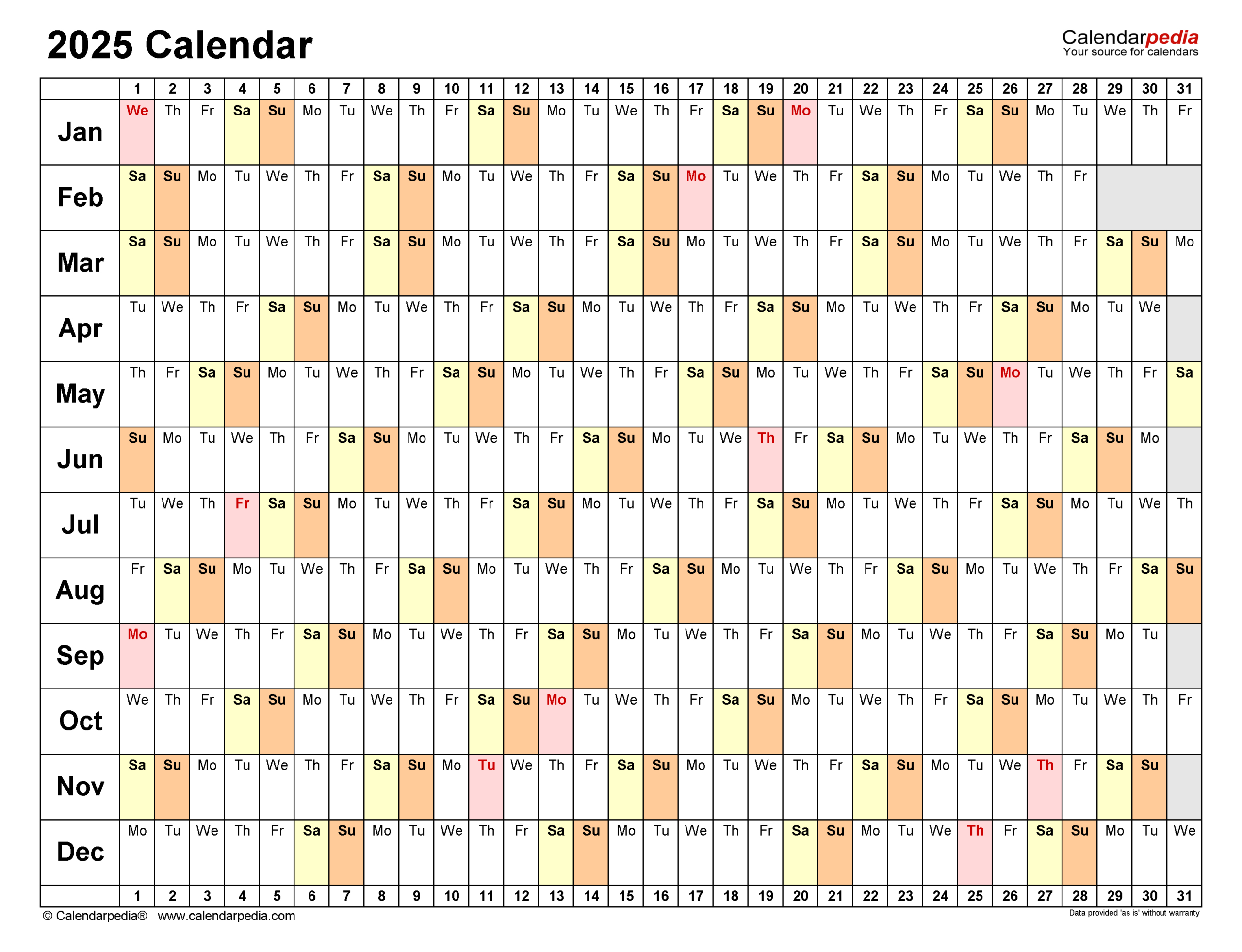 2025 Calendar - Free Printable Excel Templates | Calendarpedia with 2025 Attendance Calendar Printable Free