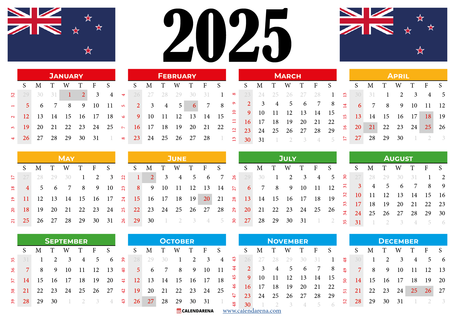 2025 Calendar Nz With Holidays And Festivals intended for 2025 New Zealand Calendar Printable