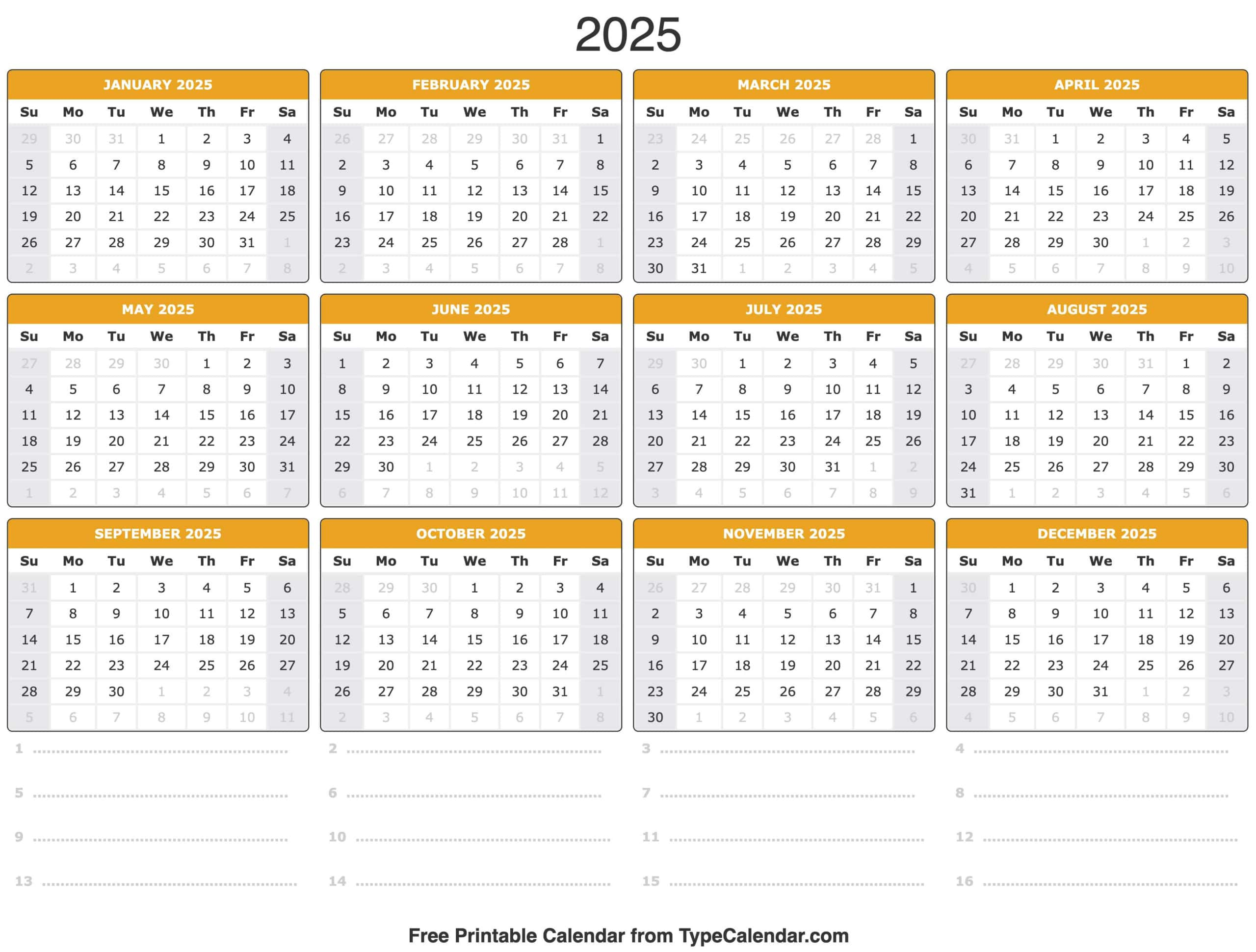 2025 Calendar - Printable Calendar 2025 With Holidays with regard to Printable Calendar 2025 No Weekends