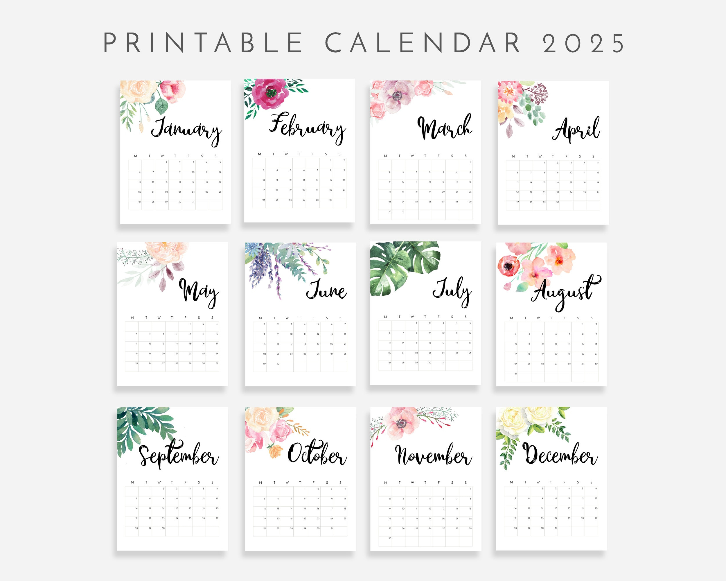 2025 Calendar Printable - Etsy with 4X6 Printable Calendar 2025